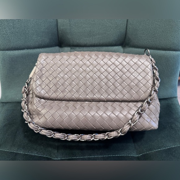 BV Style Gray Woven Real Leather Bag - Picture 2 of 5